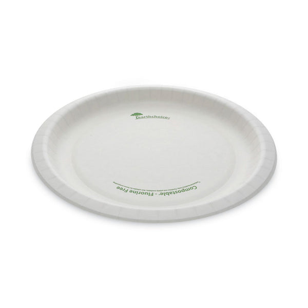 Pactiv Evergreen EarthChoice Pressware Compostable Dinnerware, Plate, 10" dia, White, 300/Carton (PCTPSP10EC)