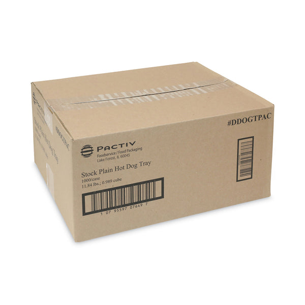 Pactiv Paper Hot Dog Tray with Perforations, 7.04 x 1.75 x 1.43, White, 1,000/Carton (PCTDDOGTPAC) Case of 1000