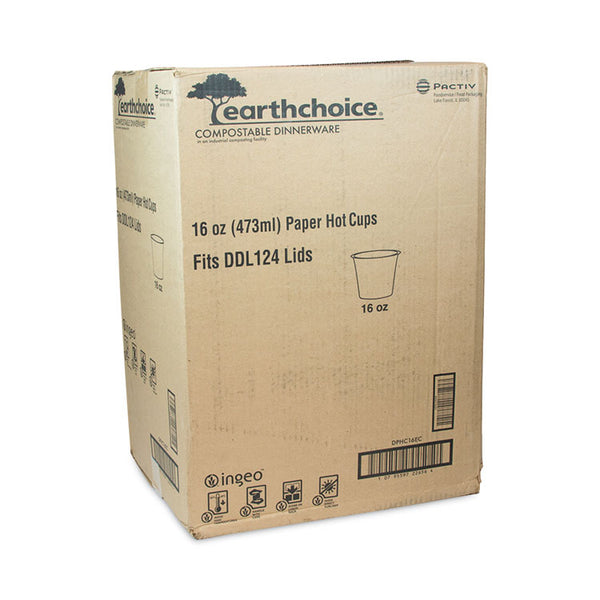 Pactiv Evergreen EarthChoice Compostable Paper Cup, 16 oz, Green, 1,000/Carton (PCTDPHC16EC) Case of 1,000