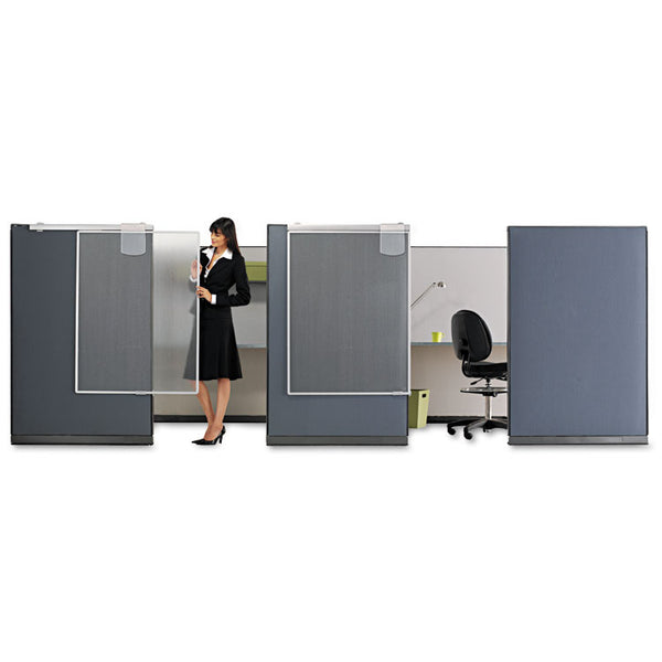 Quartet® Workstation Privacy Screen, 36w x 48d, Translucent Clear/Silver (QRTWPS1000)