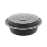 Pactiv Evergreen Newspring VERSAtainer Microwavable Containers, 16 oz, 6" Diameter, Black/Clear, Plastic, 150/Carton (PCTNC718B) Case of 150