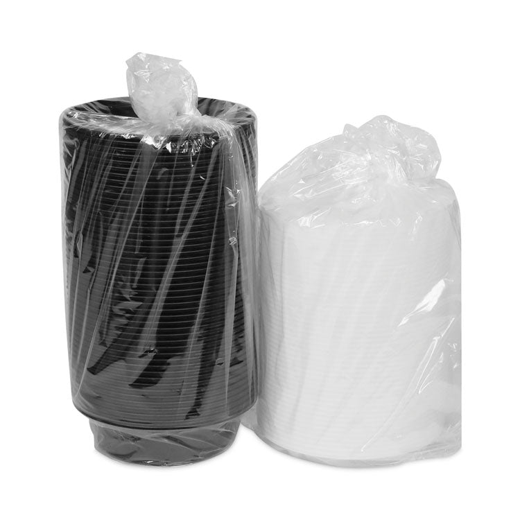 Pactiv Evergreen Newspring VERSAtainer Microwavable Containers, 16 oz, 6" Diameter, Black/Clear, Plastic, 150/Carton (PCTNC718B) Case of 150