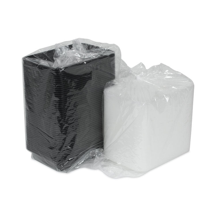 Pactiv Evergreen Newspring VERSAtainer Microwavable Containers, 28 oz, 7.25 x 5 x 1.5, Black Base/Clear Lid, Plastic, 150/Carton (PCTNC868B) Case of 150
