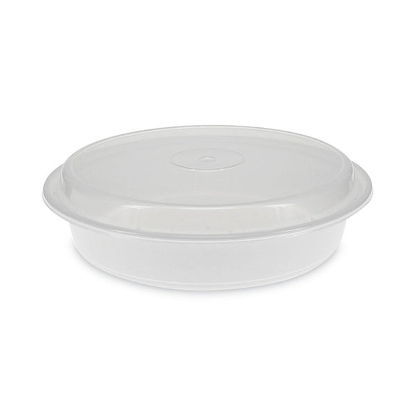Pactiv Evergreen Newspring VERSAtainer Microwavable Containers, 48 oz, 9 x 9 x 2.38, White/Clear, Plastic, 150/Carton (PCTNC948) Case of 150