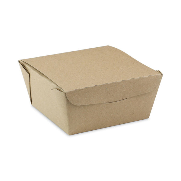 Pactiv Evergreen EarthChoice OneBox Paper Box, 37 oz, 4.5 x 4.5 x 2.5, Kraft, 312/Carton (PCTNOB01KEC) Case of 312