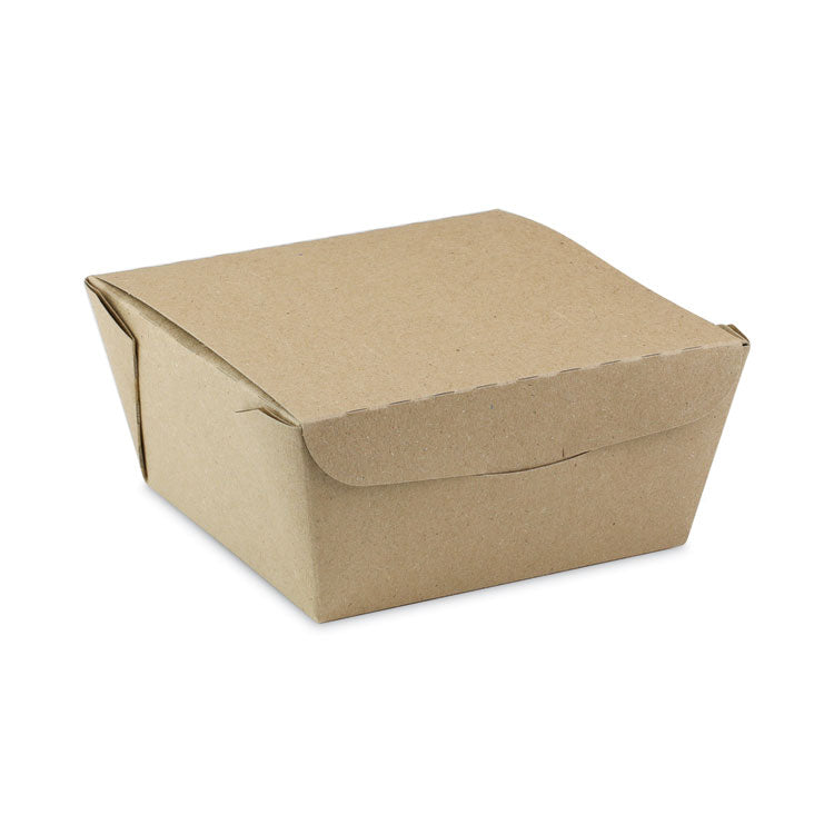Pactiv Evergreen EarthChoice OneBox Paper Box, 37 oz, 4.5 x 4.5 x 2.5, Kraft, 312/Carton (PCTNOB01KEC) Case of 312