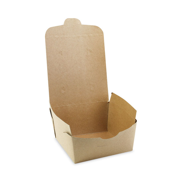 Pactiv Evergreen EarthChoice OneBox Paper Box, 37 oz, 4.5 x 4.5 x 2.5, Kraft, 312/Carton (PCTNOB01KEC) Case of 312
