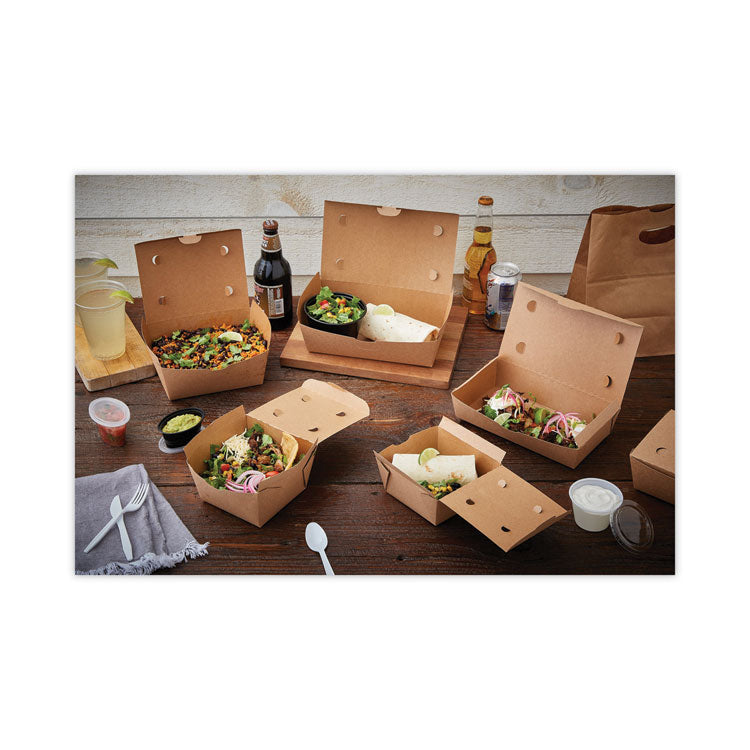 Pactiv Evergreen EarthChoice OneBox Paper Box, 55 oz, 9 x 4.85 x 2, Kraft, 100/Carton (PCTNOB02KEC) Case of 100