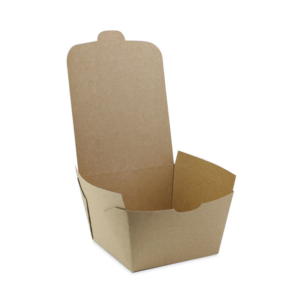 Pactiv Evergreen EarthChoice OneBox Paper Box, 46 oz, 4.5 x 4.5 x 3.25, Kraft, 200/Carton (PCTNOB08KEC) Case of 200