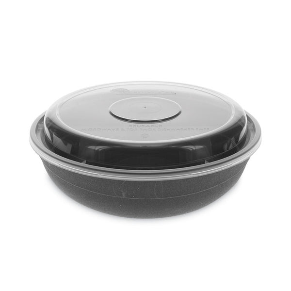Pactiv Evergreen EarthChoice Versa2Go Microwaveable Container, 30 oz, 6.8 x 6.8 x 2.2, Black/Clear, Plastic, 150/Carton (PCTNV2GRN307B) Case of 150