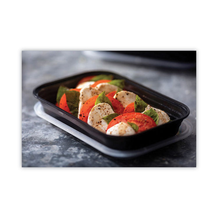 Pactiv Evergreen EarthChoice Versa2Go Microwaveable Container, 27 oz, 8.4 x 5.6 x 1.4, Black/Clear, Plastic, 150/Carton (PCTNV2GRT2786B) Case of 150