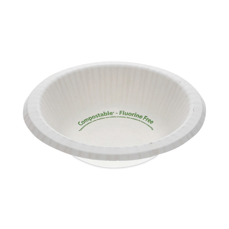 Pactiv Evergreen EarthChoice Pressware Compostable Dinnerware, Bowl, 12 oz, White, 750/Carton (PCTPSB12EC)