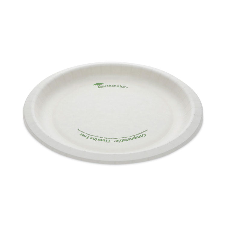 Pactiv Evergreen EarthChoice Pressware Compostable Dinnerware, Plate, 9" dia, White, 450/Carton (PCTPSP09EC) Case of 450