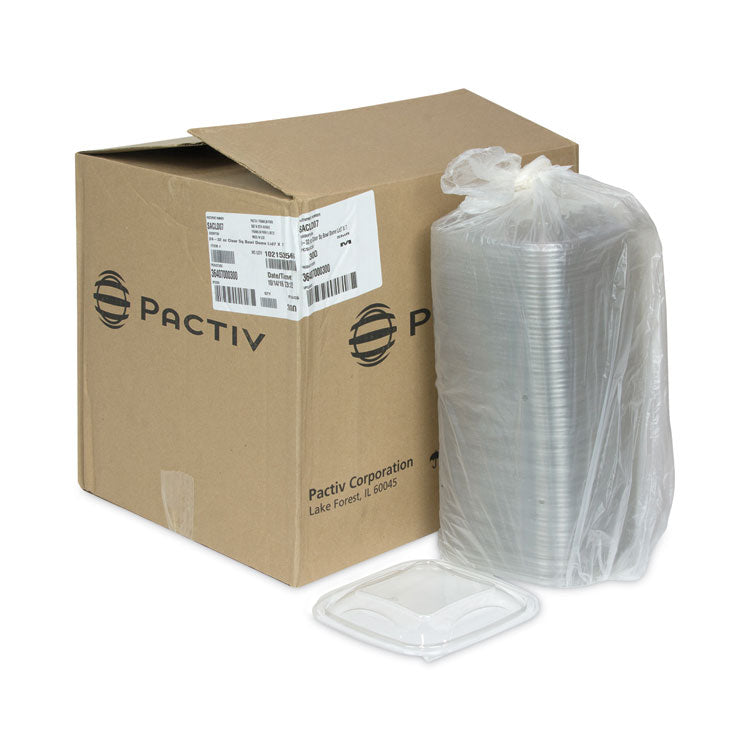 Pactiv Evergreen EarthChoice Recycled PET Container Lid, For 24-32 oz Container Bases, 7.38 x 7.38 x 0.82, Clear, Plastic, 300/Carton (PCTSACLD07) Case of 300