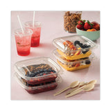 Pactiv Evergreen EarthChoice Square Recycled Bowl Flat Lid, 7.38 x 7.38 x 0.26, Clear, Plastic, 300/Carton (PCTSACLF07) Case of 300