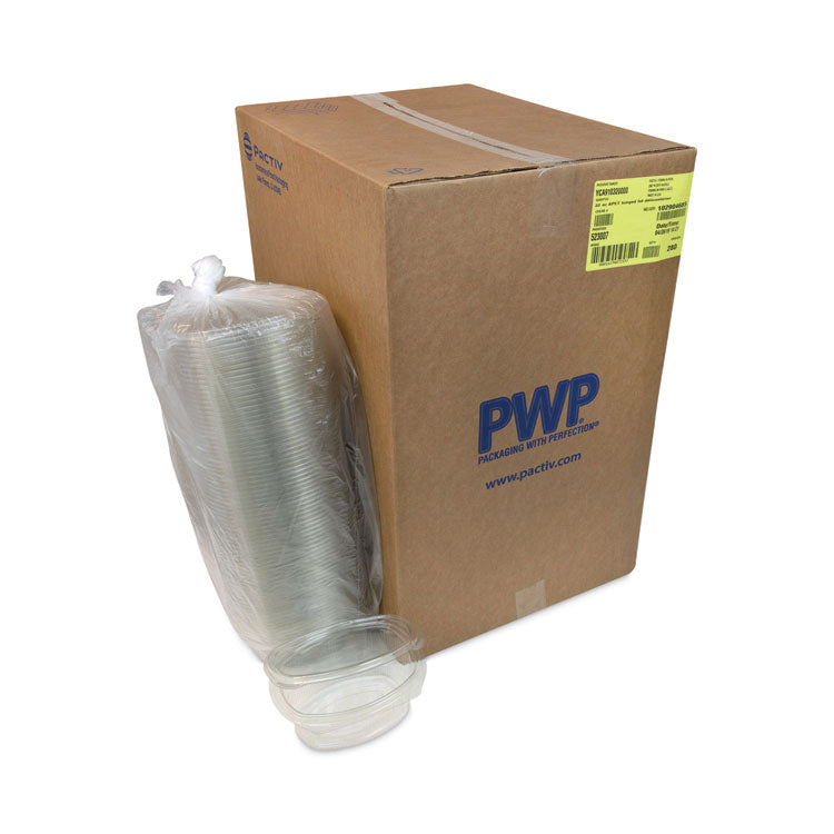 Pactiv Evergreen EarthChoice Recycled PET Hinged Container, 32 oz, 7.31 x 5.88 x 3.25, Clear, Plastic, 280/Carton (PCTYCA910320000) Case of 280