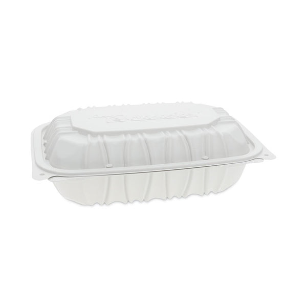 Pactiv Evergreen EarthChoice Vented Microwavable MFPP Hinged Lid Container, 9 x 6 x 2.75, White, Plastic, 170/Carton (PCTYCNW0207) Case of 170