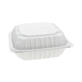 Pactiv Evergreen EarthChoice Vented Microwavable MFPP Hinged Lid Container, 8.5 x 8.5 x 3.1, White, Plastic, 146/Carton (PCTYCNW0851) Case of 146