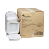 Pactiv Evergreen EarthChoice Vented Microwavable MFPP Hinged Lid Container, 3-Compartment, 8.5 x 8.5 x 3.1, White, Plastic, 146/Carton (PCTYCNW0853) Case of 146