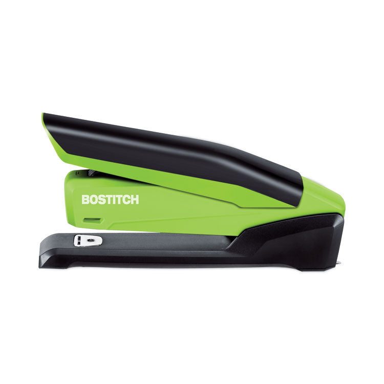 Bostitch® InPower Spring-Powered Desktop Stapler with Antimicrobial Protection, 20-Sheet Capacity, Green/Black (ACI1123)