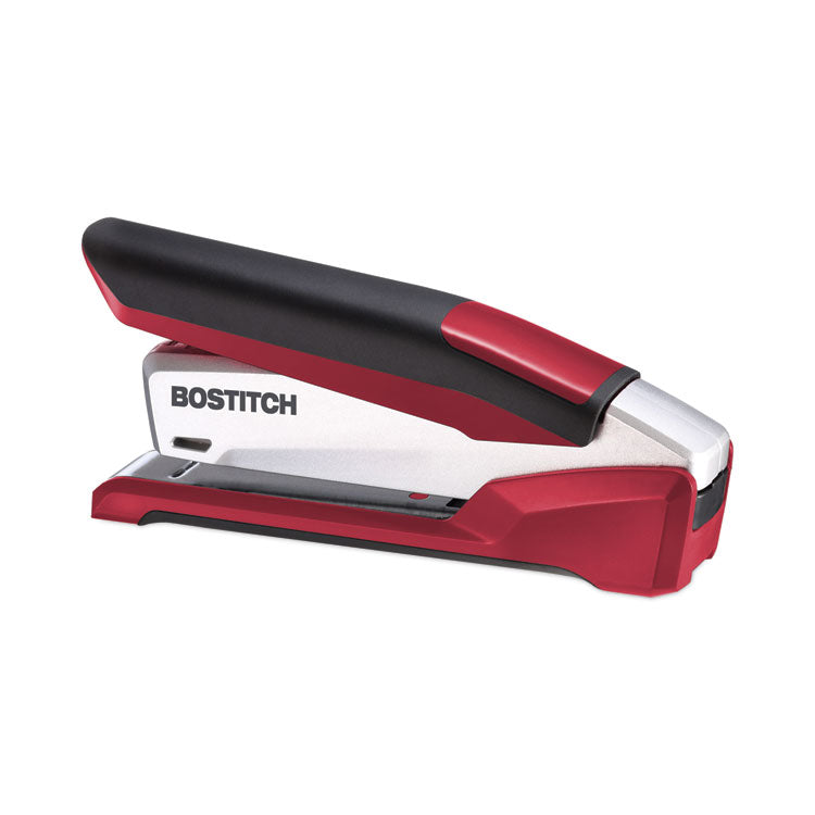 Bostitch® InPower Spring-Powered Desktop Stapler with Antimicrobial Protection, 28-Sheet Capacity, Red/Silver (ACI1117)