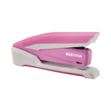 Bostitch® InCourage Spring-Powered Desktop Stapler with Antimicrobial Protection, 20-Sheet Capacity, Pink/Gray (ACI1188)