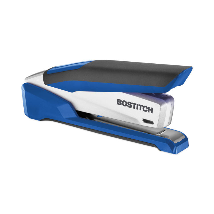Bostitch® InPower Spring-Powered Desktop Stapler with Antimicrobial Protection, 28-Sheet Capacity, Blue/Silver (ACI1118)