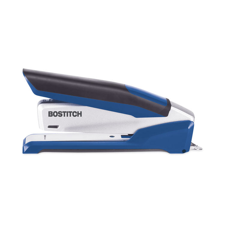 Bostitch® InPower Spring-Powered Desktop Stapler with Antimicrobial Protection, 28-Sheet Capacity, Blue/Silver (ACI1118)
