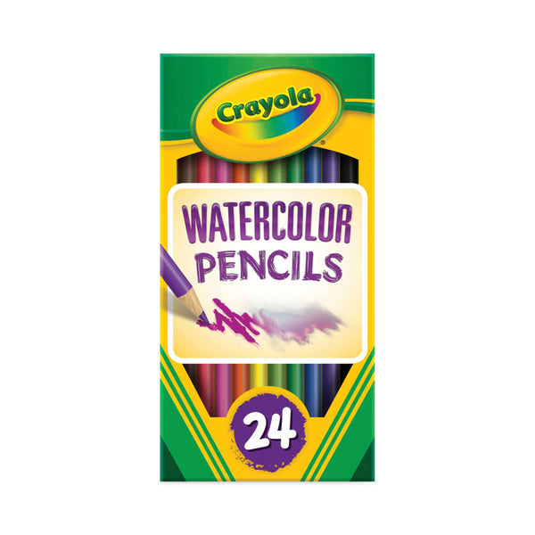 Crayola® Watercolor Pencil Set, 3.3 mm, 2B, Assorted Lead and Barrel Colors, 24/Pack (CYO684304)