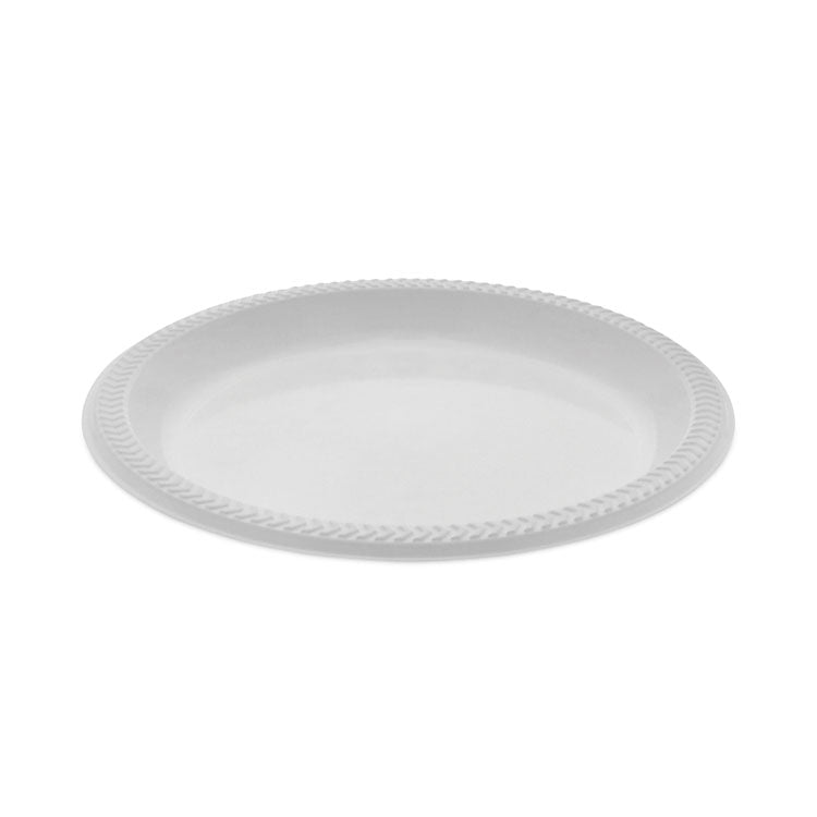 Pactiv Evergreen Meadoware Impact Plastic Dinnerware, Plate, 8.88" dia, White, 400/Carton (PCTYMI9)