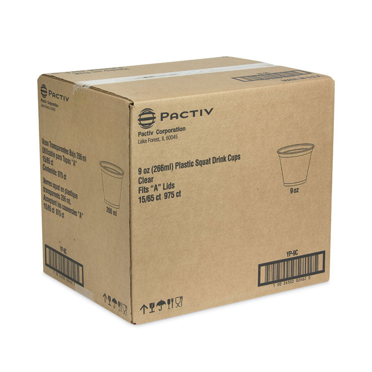 Pactiv Evergreen EarthChoice Recycled Clear Plastic Cold Cups, 9 oz, Clear, 975/Carton (PCTYP9C)