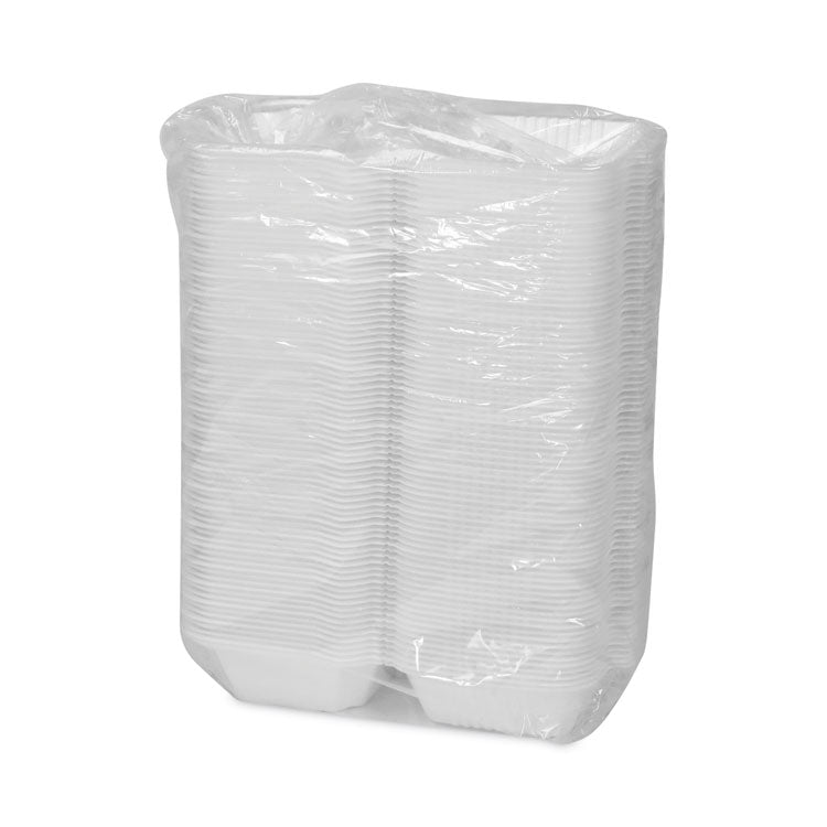 Pactiv Evergreen SmartLock Foam Hinged Lid Container, Sandwich, 5.75 x 5.75 x 3.25, White, 504/Carton (PCTYHLW06000000) Case of 504