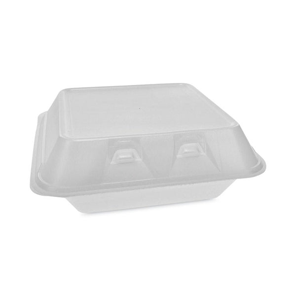 Pactiv Evergreen SmartLock Foam Hinged Lid Container, Medium, 3-Compartment, 8 x 8.5 x 3, White, 150/Carton (PCTYHLW08030000) Case of 150
