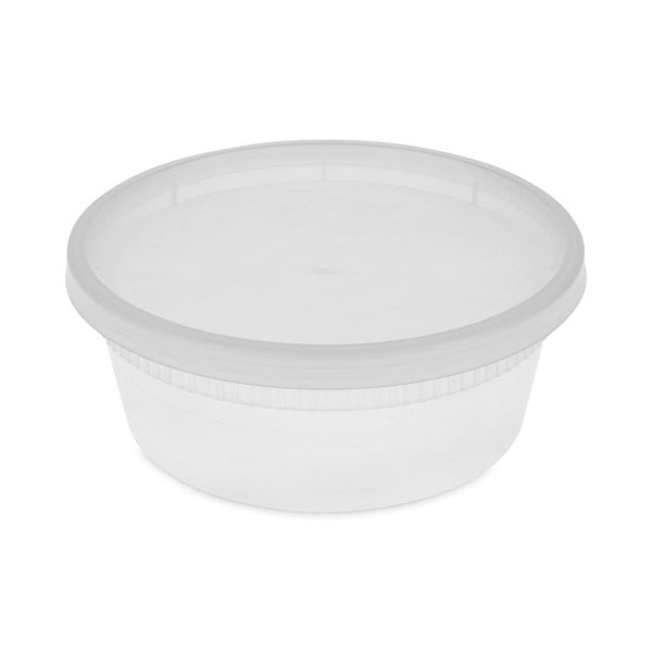 Pactiv Evergreen Newspring DELItainer Microwavable Container, 8 oz, 1.13 x 2.8 x 1.33, Clear, Plastic, 240/Carton (PCTYL2508) 240 containers and 240 lids
