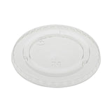 Pactiv Evergreen EarthChoice Strawless RPET Lid, Flat Lid, Fits 9 oz to 20 oz "A" Cups, Clear 1,020/Carton (PCTYLP20CNH)