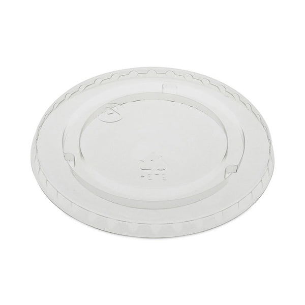 Pactiv Evergreen EarthChoice Strawless RPET Lid, Flat Lid, Fits 9 oz to 20 oz "A" Cups, Clear 1,020/Carton (PCTYLP20CNH)