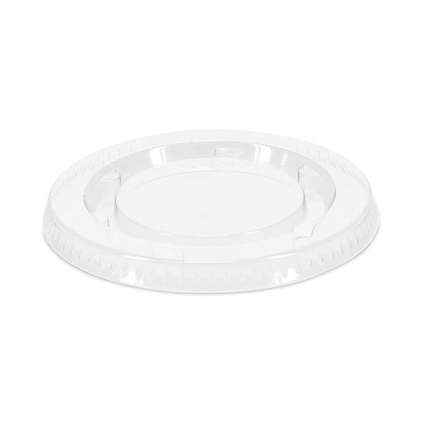 Pactiv Evergreen Plastic Portion Cup Lid, Fits 1.5 oz to 2.5 oz Cups, Clear, 100/Pack, 24 Packs/Carton (PCTYLS2FR) Case of 2400