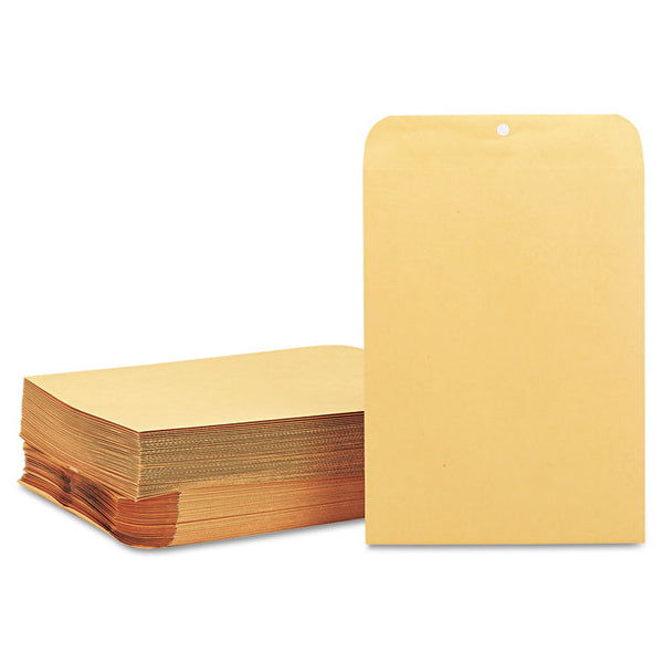 Quality Park™ Clasp Envelope, 28 lb Bond Weight Kraft, #90, Cheese Blade Flap, Clasp/Gummed Closure, 9 x 12, Brown Kraft, 100/Box (QUA37890) Box of 100