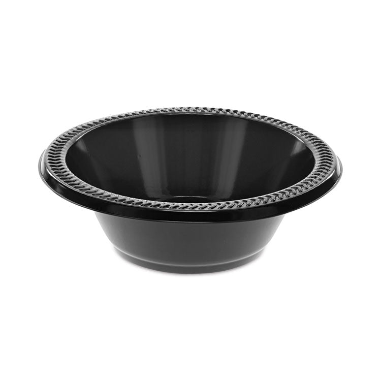 Pactiv Evergreen Prairieware Impact Plastic Dinnerware, Bowl, 12 oz, 5" dia, Black, 1,000/Carton (PCTYPIB12E)