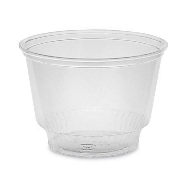 Pactiv Evergreen EarthChoice Recycled Clear Plastic Sundae Dish, 8 oz, 4" dia x 3"h, Clear, 60/Bag, 15 Bags/Carton (PCTYPS8C)