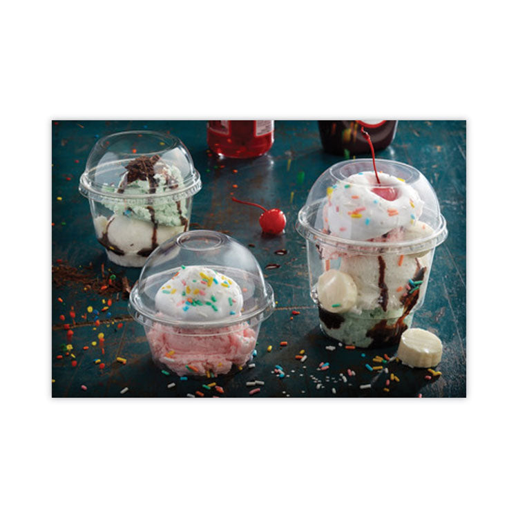 Pactiv Evergreen EarthChoice Recycled Clear Plastic Sundae Dish, 8 oz, 4" dia x 3"h, Clear, 60/Bag, 15 Bags/Carton (PCTYPS8C)