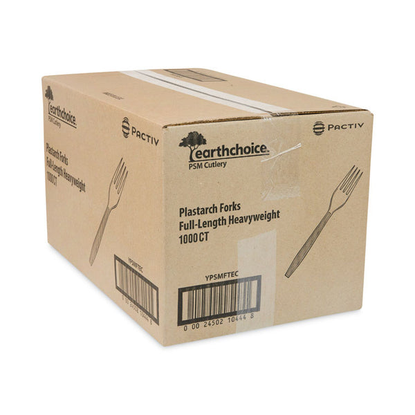 Pactiv Evergreen EarthChoice PSM Cutlery, Heavyweight, Fork, 6.88", Tan, 1,000/Carton (PCTYPSMFTEC)