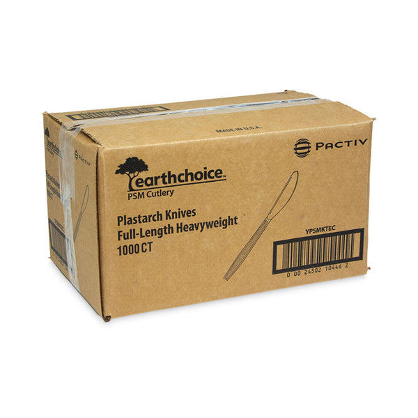 Pactiv Evergreen EarthChoice PSM Cutlery, Heavyweight, Knife, 7.5", Tan, 1,000/Carton (PCTYPSMKTEC) Case of 1,000