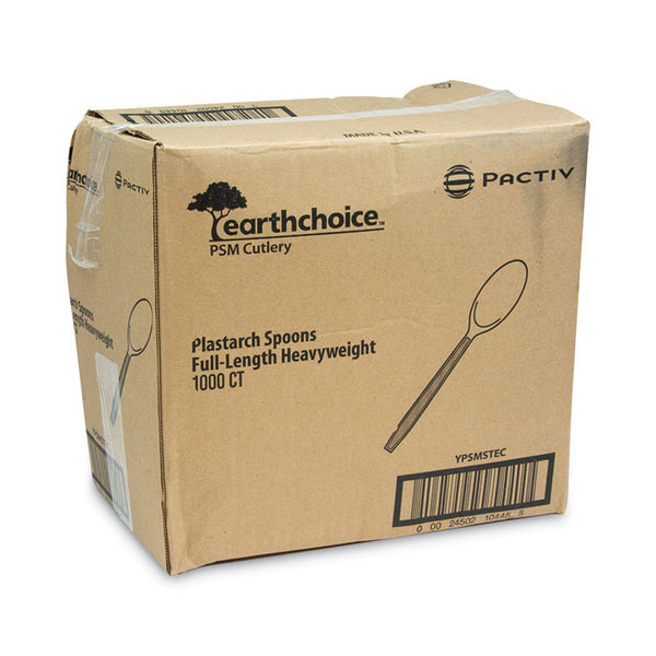 Pactiv Evergreen EarthChoice PSM Cutlery, Heavyweight, Spoon, 5.88", Tan, 1,000/Carton (PCTYPSMSTEC) Case of 1,000