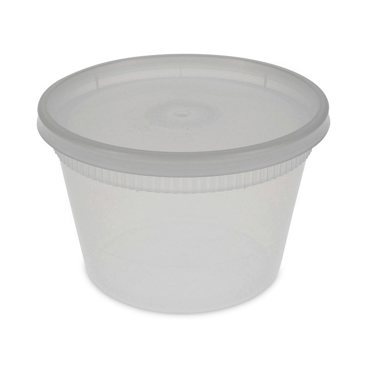 Pactiv Evergreen Newspring DELItainer Microwavable Container, 16 oz, 2 x 2 x 2, Clear, Plastic, 240/Carton (PCTYSD2516) 240 containers and 240 lids