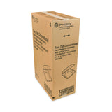 Pactiv Evergreen Vented Foam Hinged Lid Container, Dual Tab Lock, 8.42 x 8.15 x 3, White, 150/Carton (PCTYTD188010000) Case of 150
