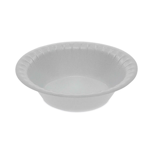 Pactiv Evergreen Placesetter Satin Non-Laminated Foam Dinnerware, Bowl, 5 oz, 4.5" dia, White, 1,250/Carton (PCTYTH100040000)