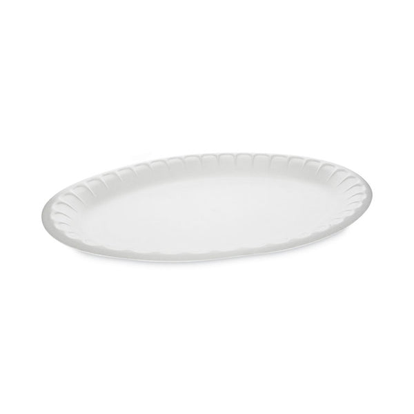 Pactiv Evergreen Placesetter Satin Non-Laminated Foam Dinnerware, Oval Platter, 11.5 x 8.5, White, 500/Carton (PCTYTH100430000)