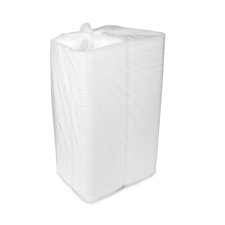 Pactiv Evergreen Foam Hinged Lid Container, Single Tab Lock #205 Utility, 9.19 x 6.5 x 2.75, White, 150/Carton (PCTYTH102050001) Case of 150