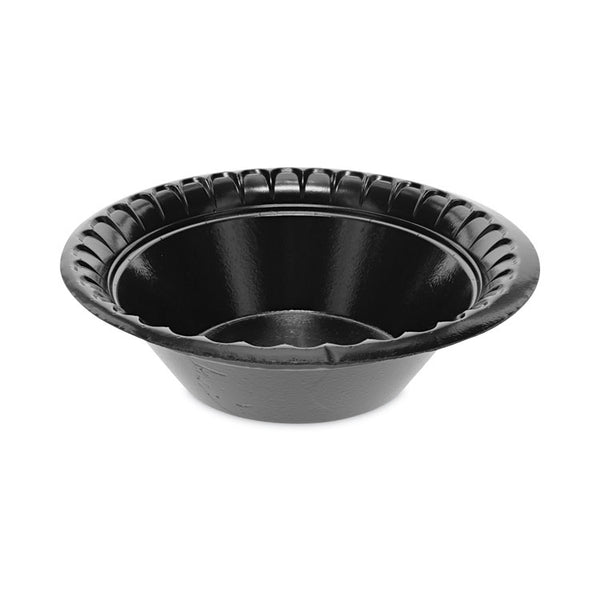 Pactiv Evergreen Placesetter Deluxe Laminated Foam Dinnerware, Bowl, 12 oz, 6" dia, Black, 1,000/Carton (PCTYTKB00120000) Case of 1,000